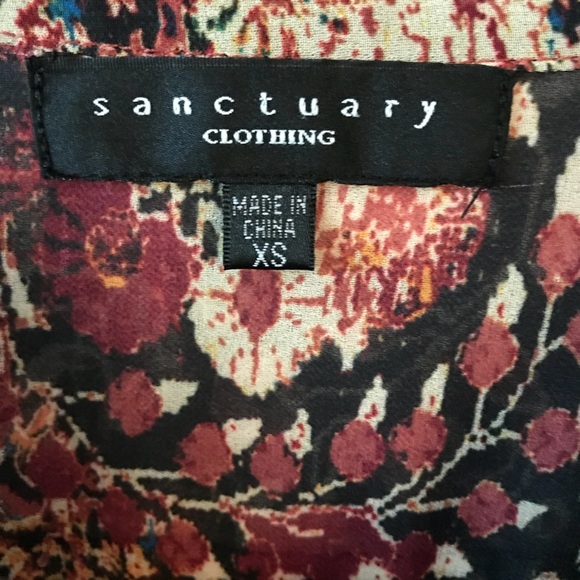 ANTHRO Sanctuary Pleated long sleeve brown boho - Picture 2 of 8